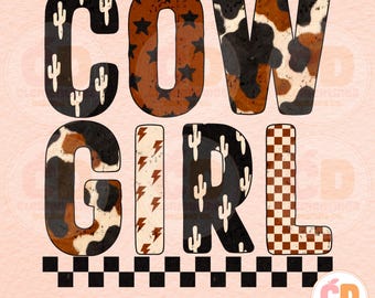 Retro Cowgirl Design: Western PNG, Trendy T-shirt (Digital Download)