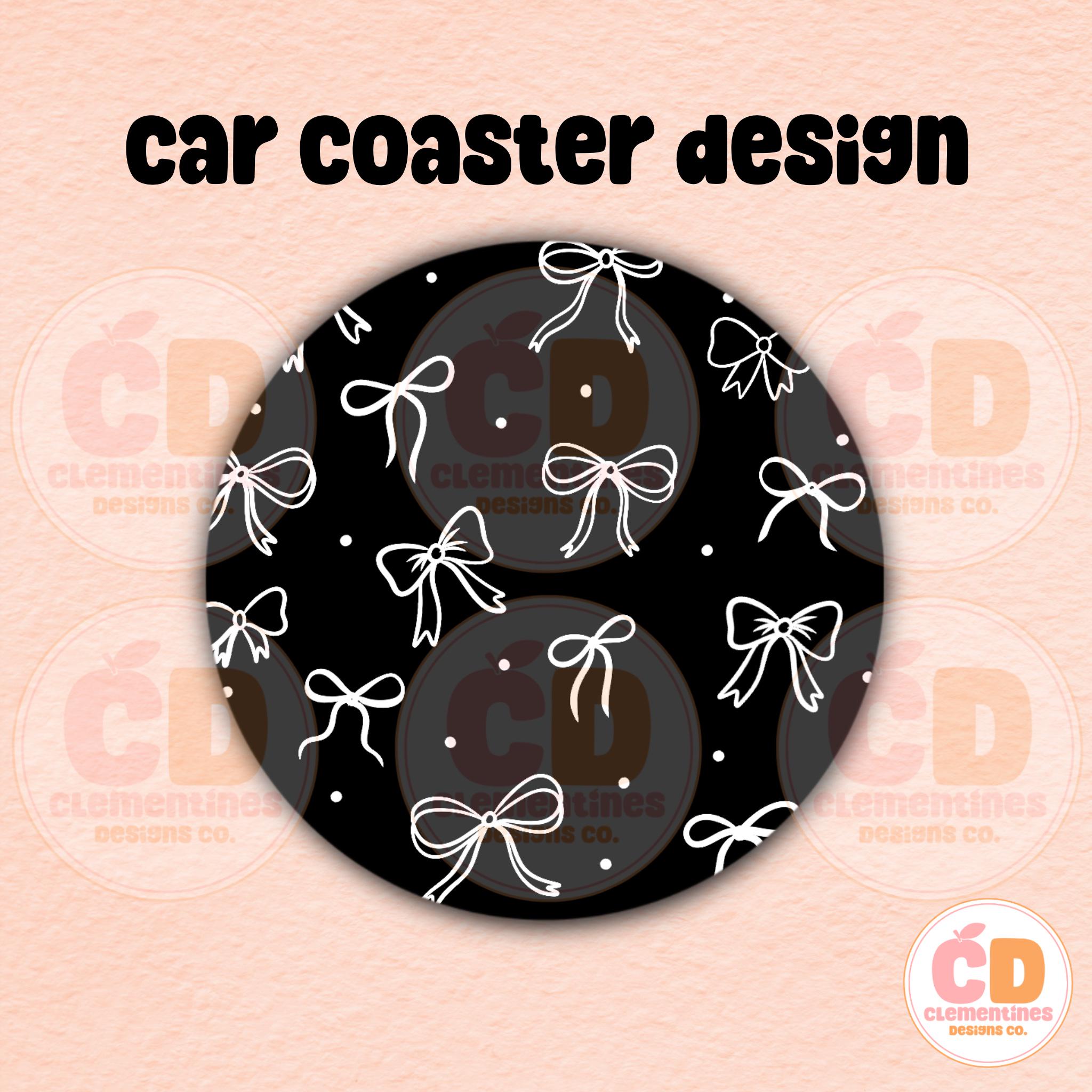 Design PNG de porta-copos de carro com laço coquete (design digital)