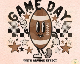 Retro Football Game Day PNG: Fall Sublimation Design (Digital Download)