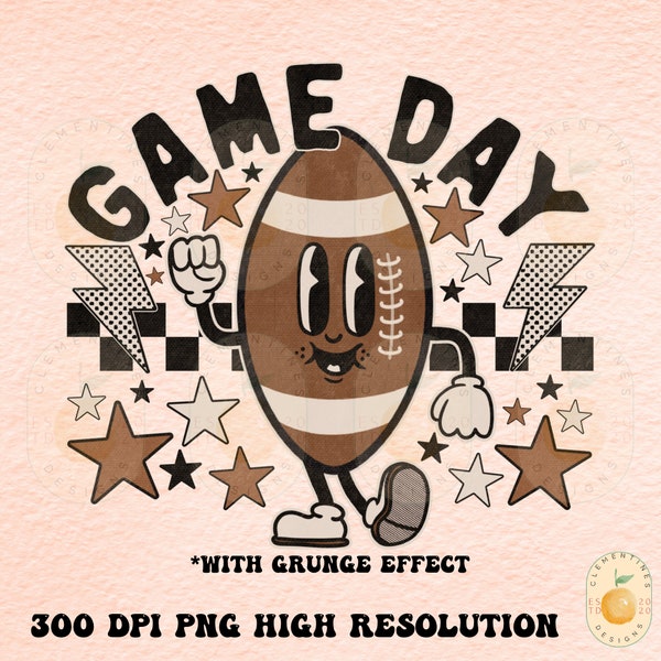 Retro Football Game Day PNG: Fall Sublimation Design (Digital Download)