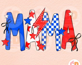 July 4th Mama PNG: American Coquette Design (Digital Download