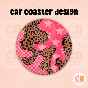 Posavasos de coche retro PNG: Diseño de sublimación genial (descarga digital)