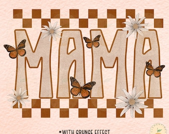 Retro Mama PNG: Boho Sublimation Design (Digital Download)