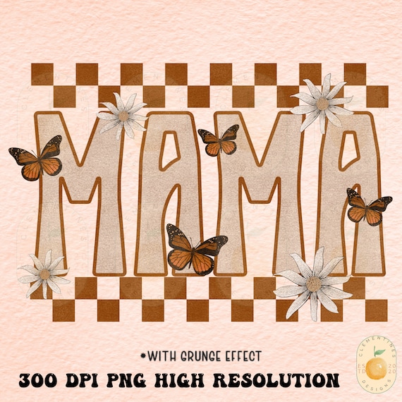 Retro Mama PNG: Boho Sublimation Design (Digital Download)