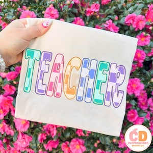 Teacher PNG- Trendy Teaching Design, School png (Digital Download) image 2