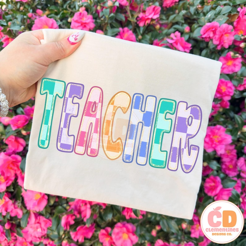 Teacher PNG- Trendy Teaching Design, School png (Digital Download) image 2