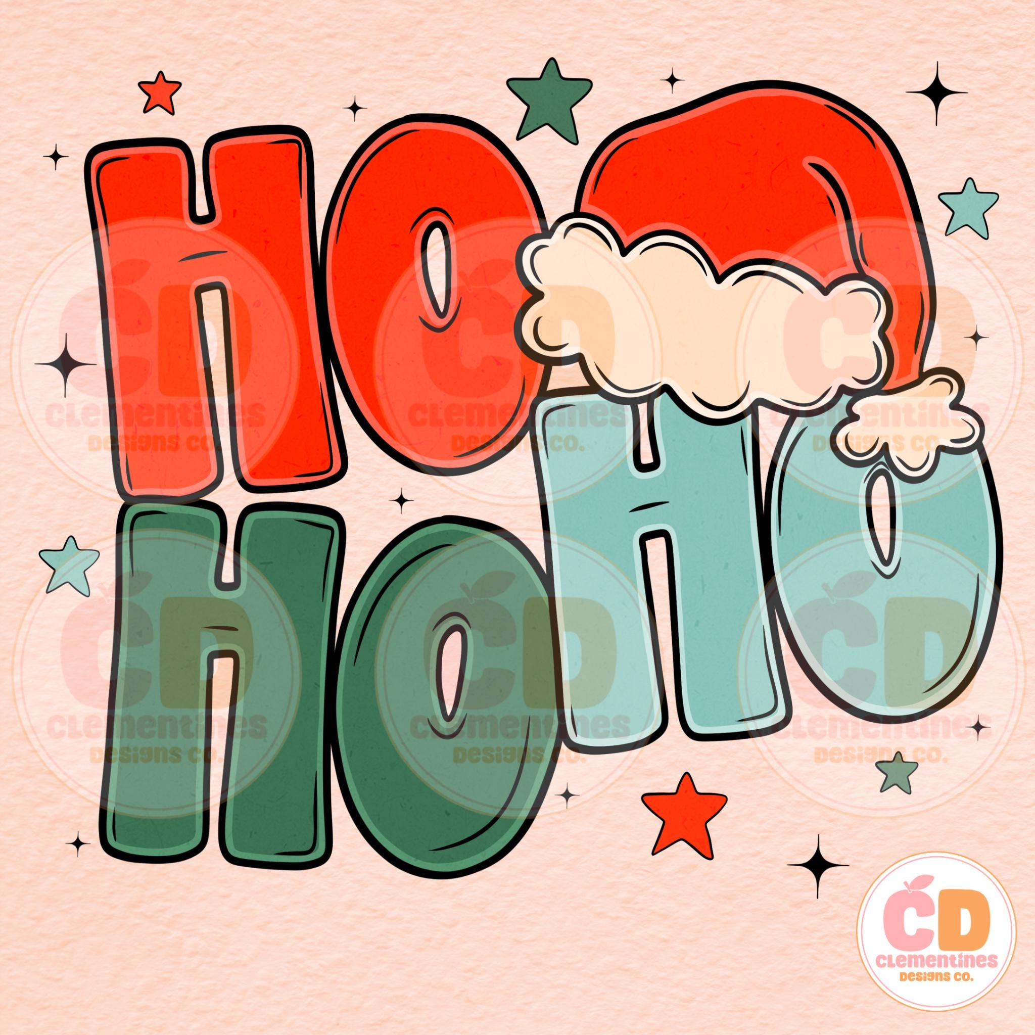 Retro 'ho' Christmas Design: Santa Hat PNG (digital Download) - Etsy