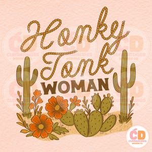 Honky Tonk Woman PNG : style cow-girl western rétro (téléchargement numérique