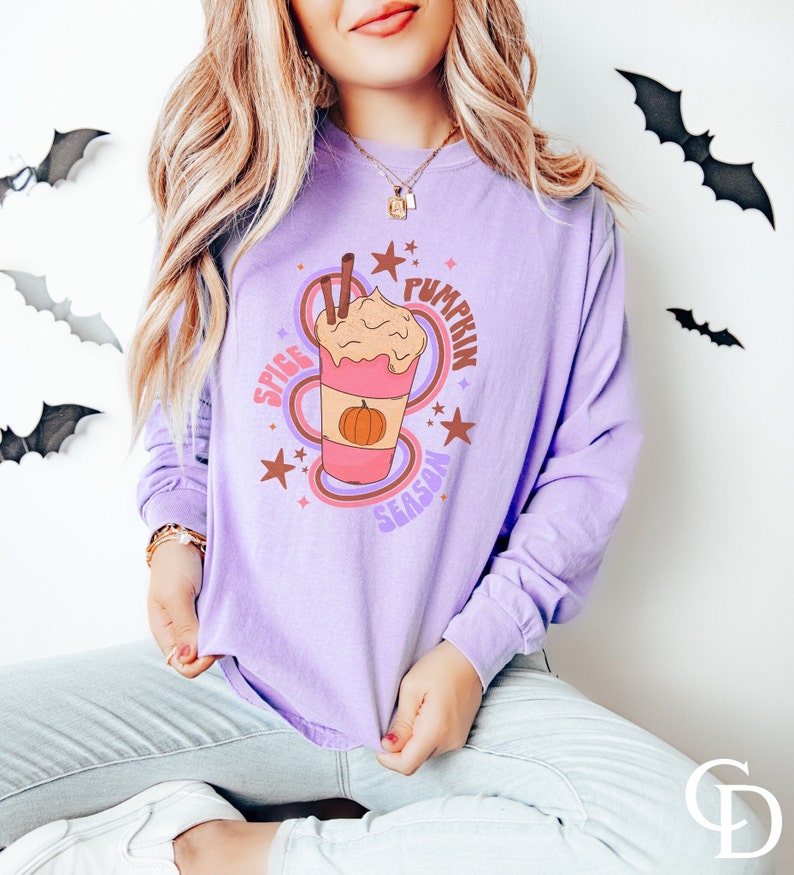 Pumpkin spice retro digital png design