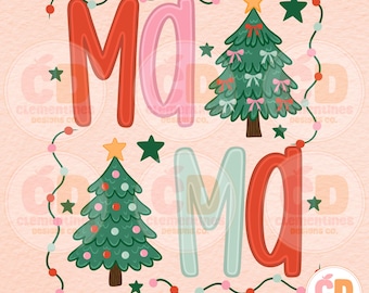 Christmas Mama PNG – Trendy Coquette Design (Digital Download)