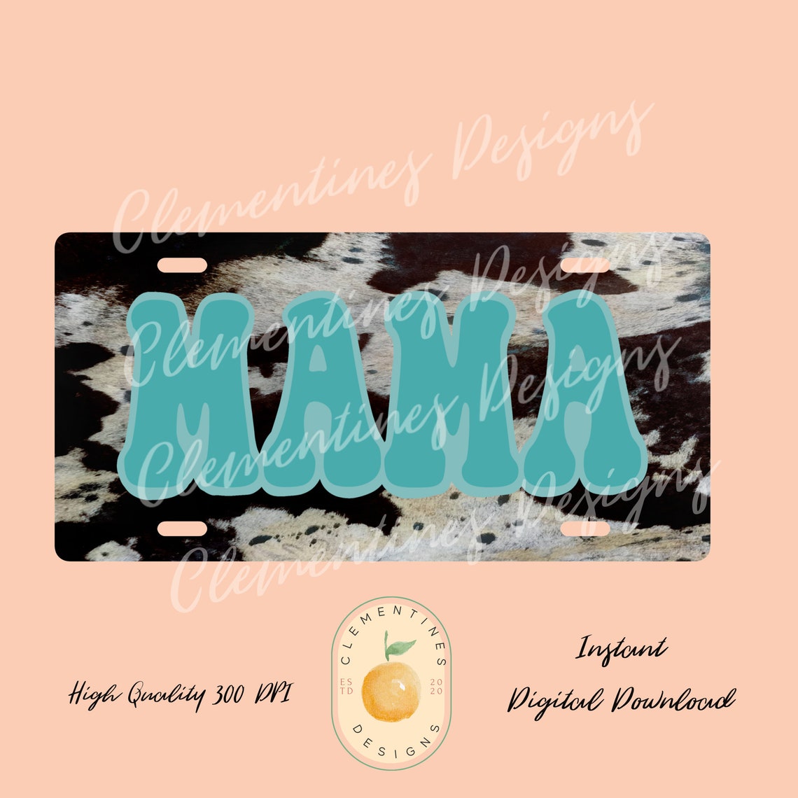 MAMA License Plate Template PNG Sublimation DesignsWestern Etsy