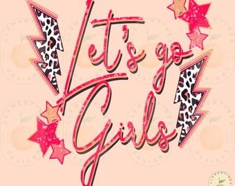 ¡Vamos chicas! PNG – Diseño de sublimación de vaquera de rodeo (Descarga digital)