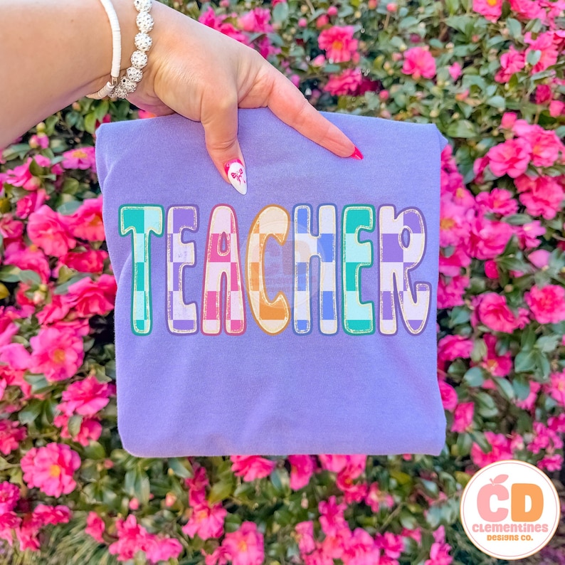 Teacher PNG- Trendy Teaching Design, School png (Digital Download) image 3