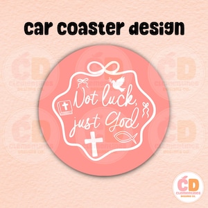 Christian Car Coaster PNG Design: Spiritual Sublimation (Digital Download)