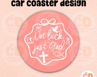 Christian Car Coaster PNG Design: Spiritual Sublimation (Digital Download)