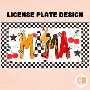 Mama License Plate PNG Design,Sublimation Designs,Mama png,License plate png,License plate designs,Car plate png,Checkered license plate png