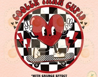 Cooler Than Cupid PNG: Retro Valentine's Day Design (Digital Download)