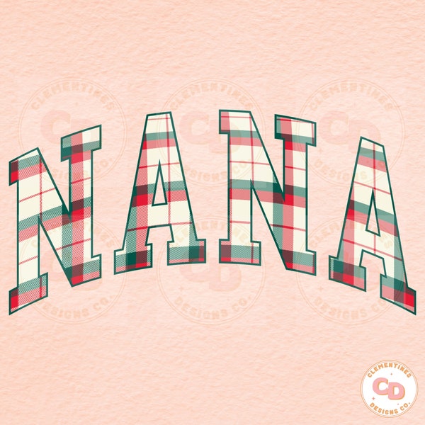 Nana Christmas Plaid png-Retro Christmas png,Christmas sublimation,Christmas nana png,Trendy png,Tshirt Design,Digital Design,Nana png