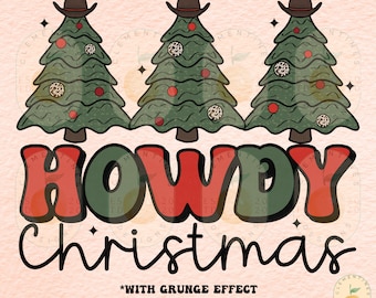 Howdy Christmas PNG: Western Holiday Digital Download
