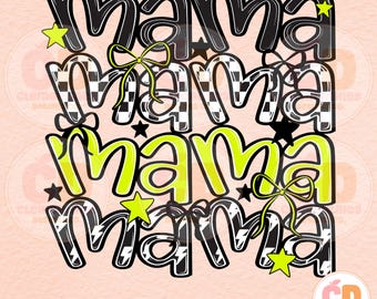 Edgy Mama PNG: Retro Checkered Design (Digital Download)