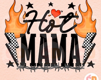 Hot Mama PNG - Retro Sublimation Design (Digital Download)
