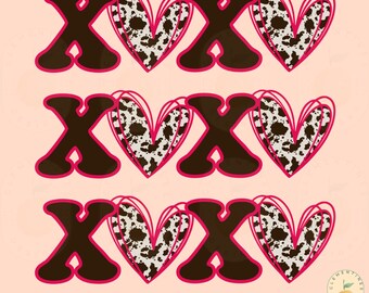 Western Valentine PNG: Kotryckshjärtan (digital nedladdning)