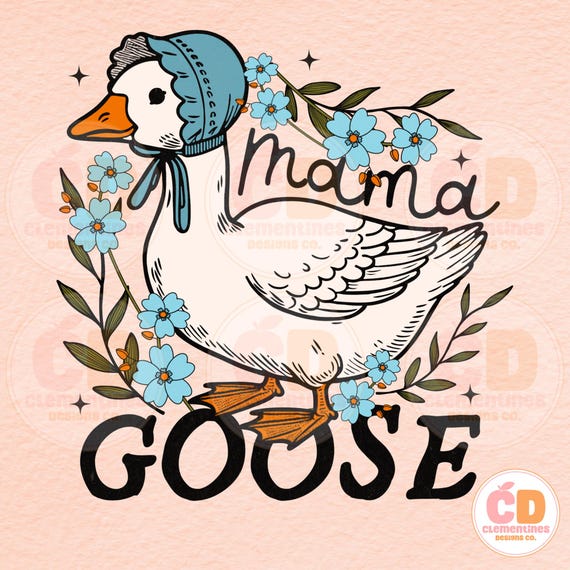 Vintage Mama Goose PNG: Floral Coquette Sublimation (Digital Download)