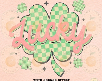 Retro Lucky St. Patricks Day PNG (Digitaler Download)