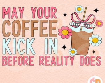 Trendy Coffee Sublimation Design, Retro Coffee PNG (Digital Download)