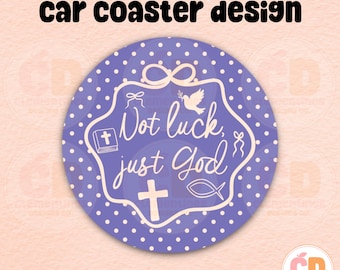 Christian Car Coaster PNG Design: Spiritual Sublimation (Digital Download)