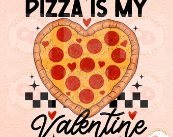 Pizza de San Valentín PNG, Diseño retro de San Valentín (Descarga digital)