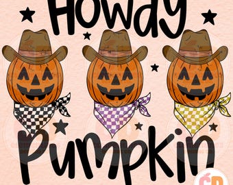 Hola Calabaza PNG, Halloween del Oeste, Calabazas de vaquero espeluznantes (Diseño digital)