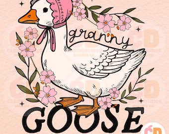 Grandma Goose PNG: vintage oma-sublimatie (digitale download)