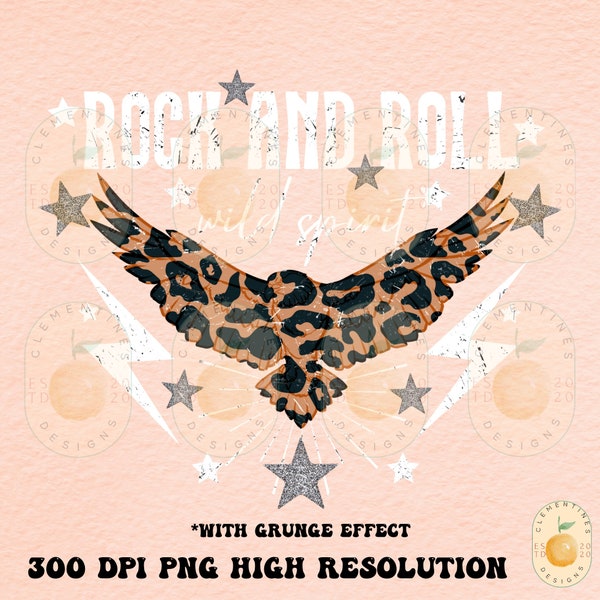 Rock And Roll PNG-Sublimation Download-Tshirt Designs-,Retro Designs,grunge png, Rocker png, trendy png, eagle png design, cheetah designs