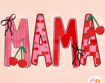 Cherry Mama PNG: Vintage Coquette Design (Digital Download)