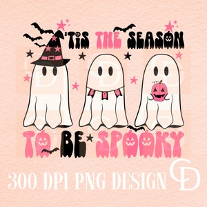 Retro Halloween Ghost PNG: Upiorny sezonowy projekt sublimacji (pobieranie cyfrowe)