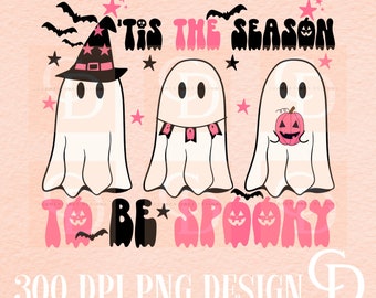 Retro Halloween Ghost PNG: Spooky Season Sublimation Design (Digital Download)