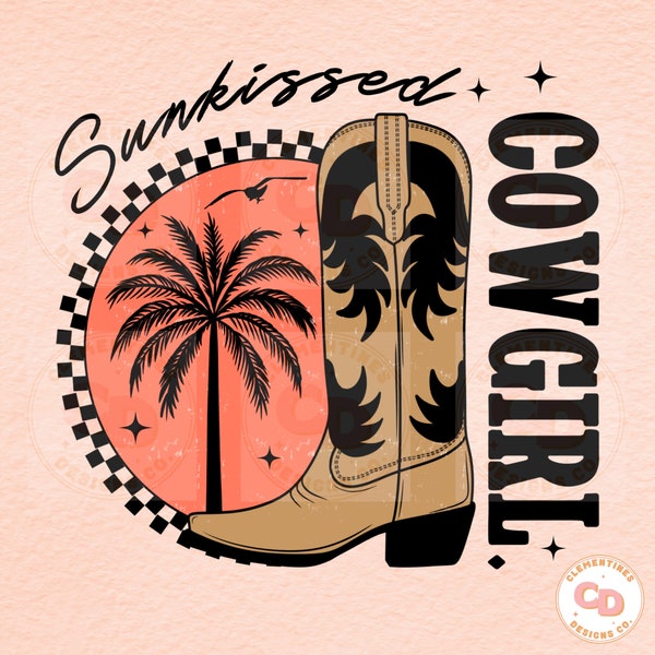 Sunkissed Cowgirl PNG-Sublimation Download-Tshirt Design,Retro png,Summer png,Trendy summer png,Western summer png,Cowgirl png,Western png