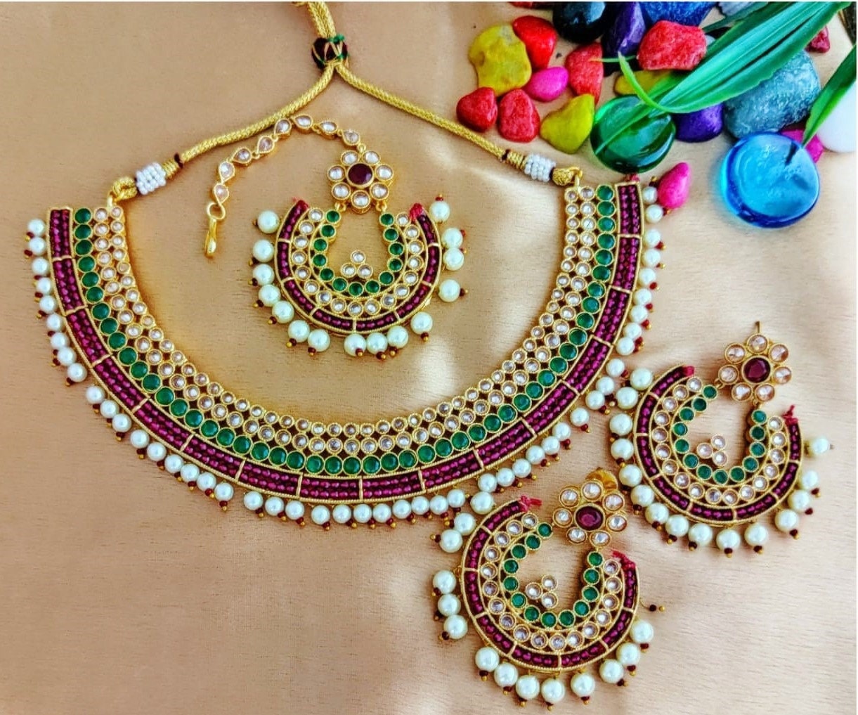Necklace set for saree sale