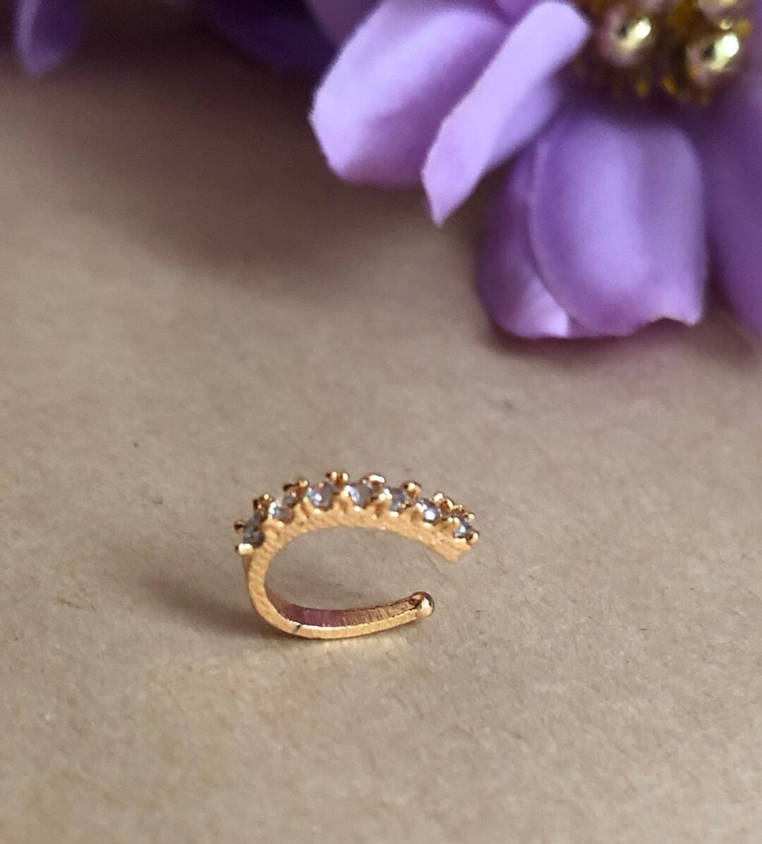 Diamond Nose Clip/gold Fake/indian Nose Ring/indian Etsy