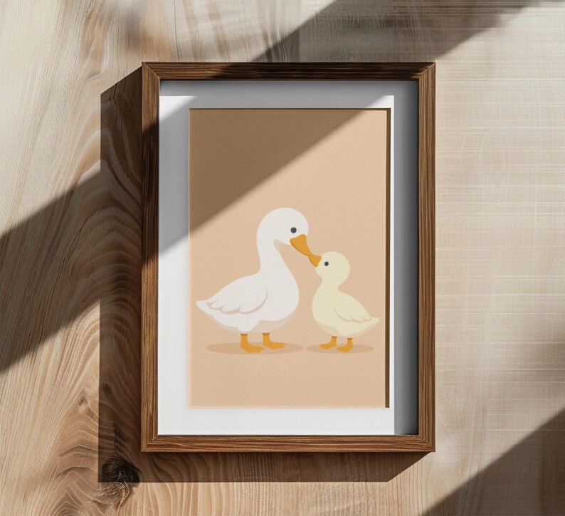 Cute Goose and Baby Art Printable, Mother Goose Love Poster, Minimal ...