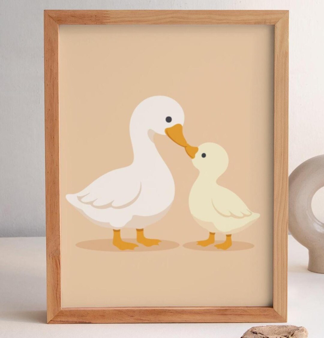 Cute Goose and Baby Art Printable, Mother Goose Love Poster, Minimal ...