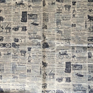 May include: A vintage newspaper print design featuring black and white illustrations of various products and services. The print includes text such as "COAL", "The Power Washer", "Archer Mfg Co", "Fred W. Bickford", and "The Frank H. Clement Co."