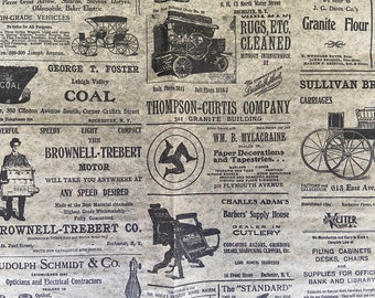 Vintage Style Newsprint Tissue Paper, 20”x30” 12 Sheets Old Time