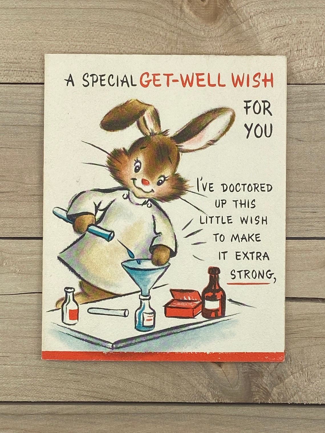 Vintage Hallmark Cards Get Well Bunny Rabbit Greeting Cards Etsy