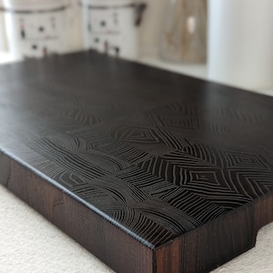 Tabla de cortar de madera termoendurecida negra, exquisita, hecha a mano, de 30 x 45 cm (12 x 18 pulgadas)