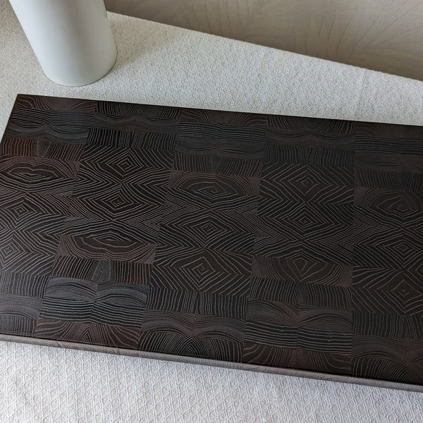 Handcrafted Black Thermowood End Grain Cutting Board (8x12 inches)