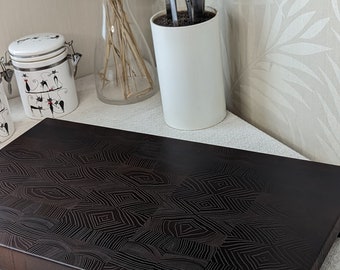Handcrafted Black Thermowood End Grain Cutting Board (10 x 14 inches)
