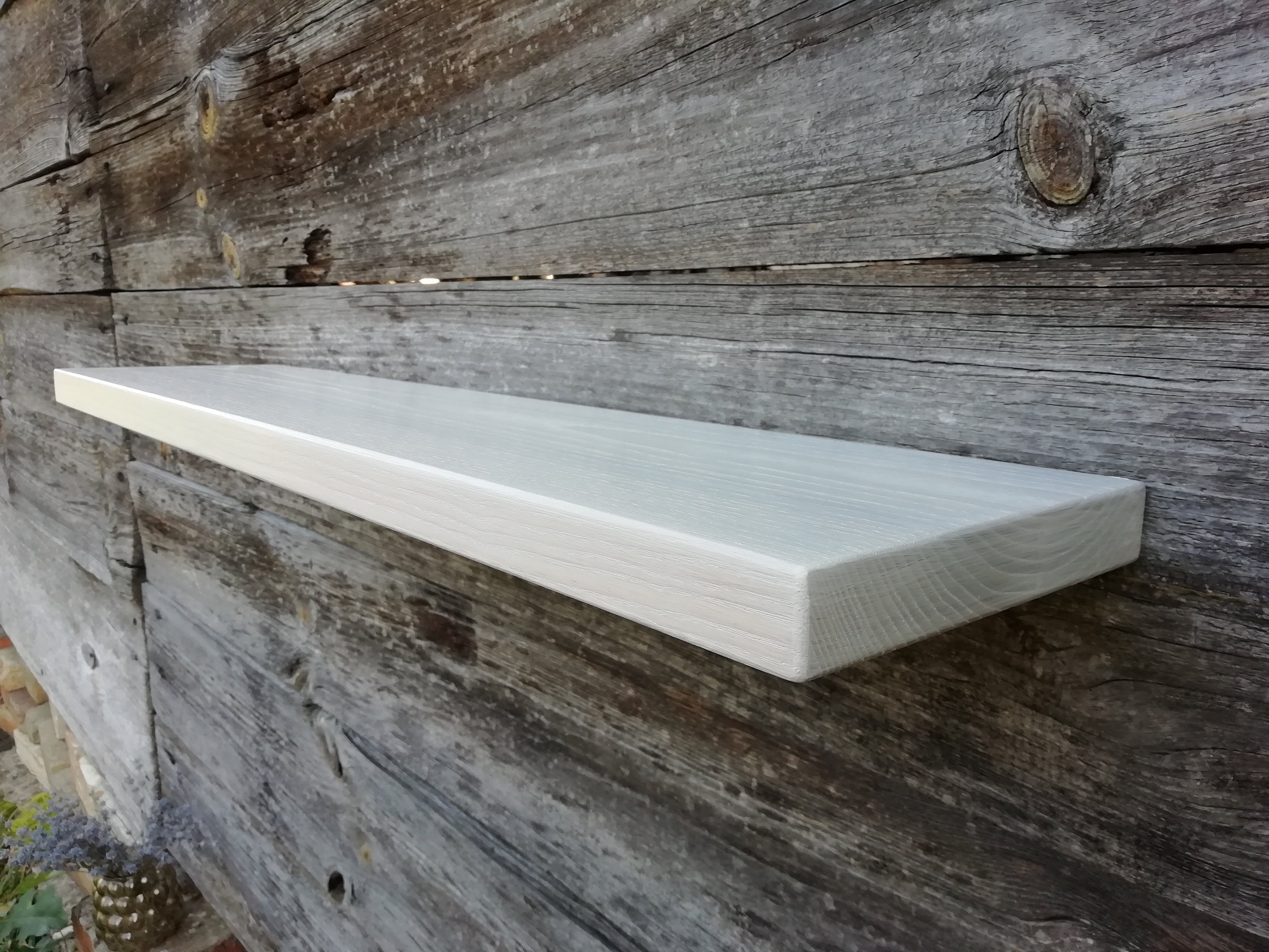 White Floating Wooden Shelves for Kitchen, Bathroom and Living Room ...