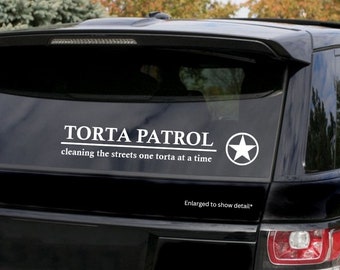 Torta Patrol dekal / bil / lastbil / tillbehör / polis / roliga / män / gf / klistermärken / stötfångardekaler / dekoration / meme